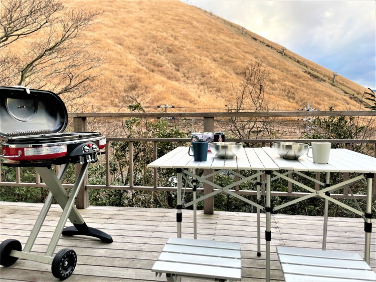 静岡県 伊豆高原のコテージ｜絶景＆カフェインテリアのコテージ　ココナッツハウス伊豆の写真：BBQテラス