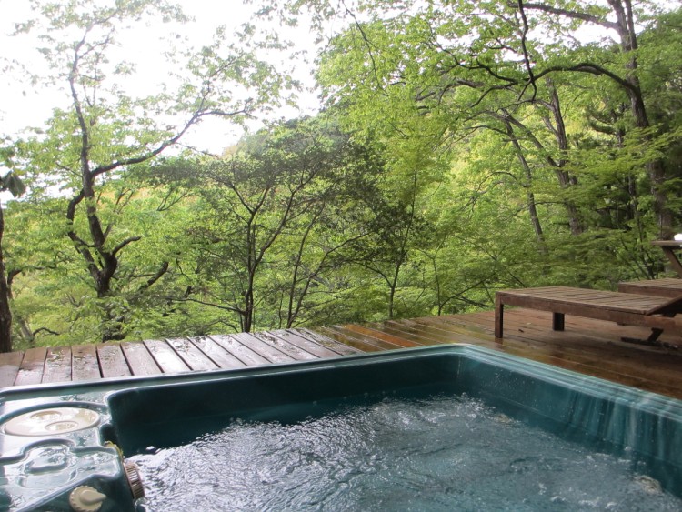 静岡県 中伊豆のコテージ｜癒しの森スターヒルズ　ララの家の写真：露天ジャグジー