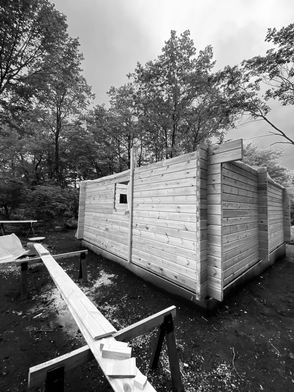 群馬県 万座・嬬恋・北軽井沢のコテージ｜森のログハウスTWIGの写真：木張りのバスルーム