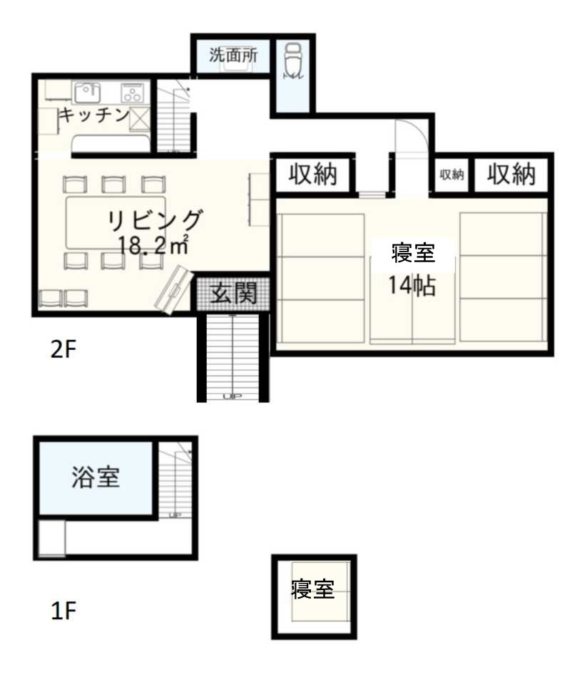 群馬県 北軽井沢・嬬恋・万座の貸別荘・コテージ｜ガチンコBBQロッジ北軽井沢の間取り
