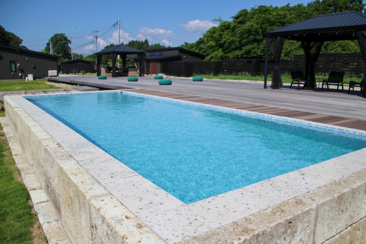 栃木県 那須・板室のコテージ｜GufoRESORT那須の写真：プールで遊べる！！