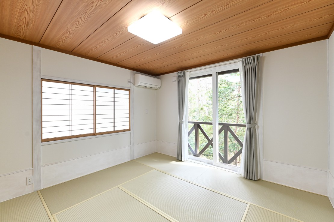 石川県 輪島・能登のコテージ｜家族コテージ ノトイエ ６号棟セジュールの写真：和室にはお布団をご用意しております。
