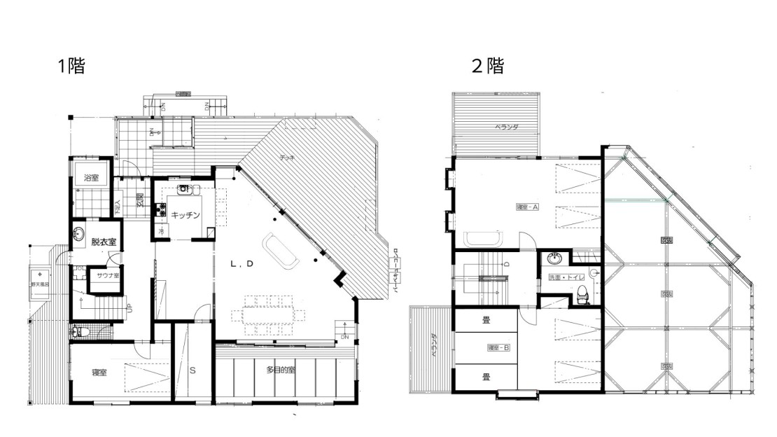イサナ パノラマ ヴィラ｜静岡県・伊豆高原の間取り写真｜４LDK 敷地平米数 1000m2 屋内平米数194m2
セミダブルサイズのベッド2床
シングルサイズのベッド3床
シングルの布団5組
