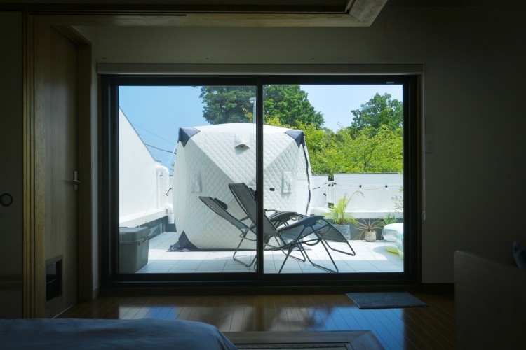 静岡県 伊豆高原のコテージ｜COZY HOUSE Izukogen　 (コージーハウス伊豆高原）の写真：海を見ながら整えるサウナです