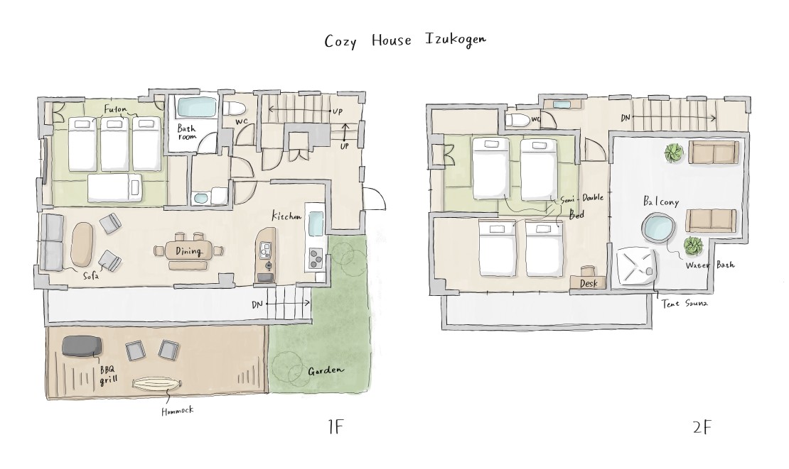 静岡県 伊豆高原の貸別荘・コテージ｜COZY HOUSE Izukogen　 (コージーハウス伊豆高原）の間取り